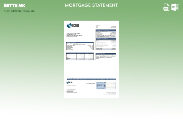 Модерен стил Доминиканска Република Шаблон за извод за банкарска хипотека